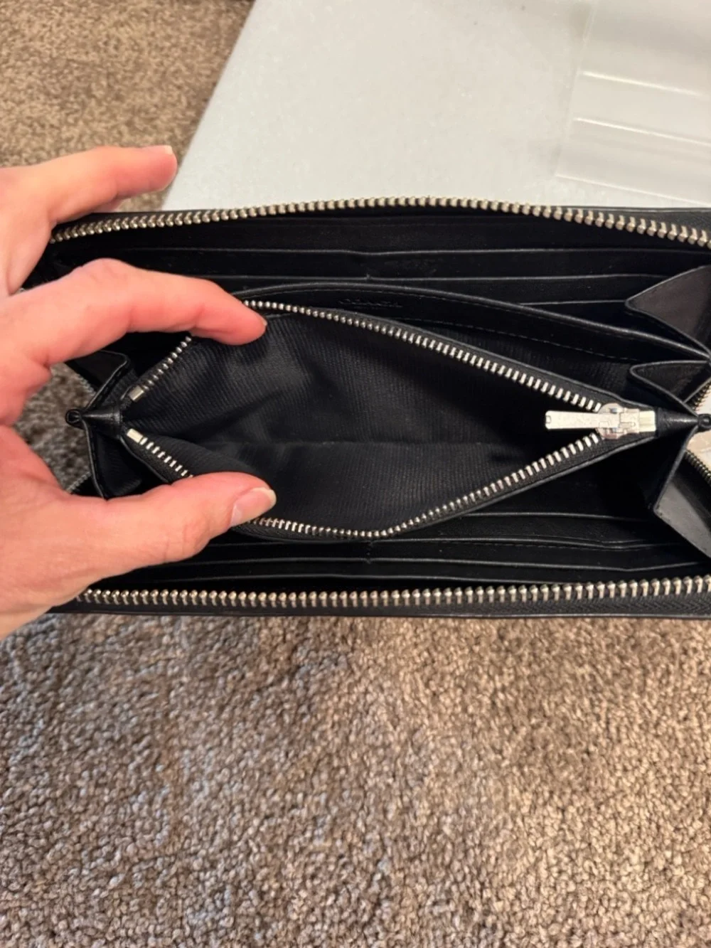 COACH gray Croc-Embossed Zip Wallet - Picture 5 of 6